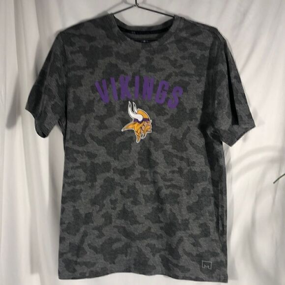 NFL MSX Michael Strahan Camo Vikings Short Sleeve Tee - Picture 1 of 6